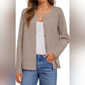 NWT MEROKEETY Women's Button Down Knit Soft Cardigan Sweaters Medium Large